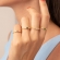 Δαχτυλίδι Excite Fashion Jewellery με  μωβ ζιργκόν και τέσσερα μικρότερα λευκά, από επιχρυσωμένο ασήμι 925 D-59-MOB-G-6