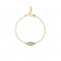 Βραχιόλι οβάλ ματάκι Excite Fashion Jewellery  με πράσινα και ένα λευκό ζιργκόν απο επιχρυσωμένο ασήμι 925. B-11-10-G-59