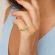 Οβάλ δαχτυλίδι σεβαλιέ Excite Fashion Jewellery,  με λευκά ζιργκόν, από επιχρυσωμένο ασήμι 925. D-65-AS-G-11