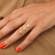 Δαχτυλίδι  Excite Fashion Jewellery, σταγόνα , με κόκκινα  ζιργκόν,  από επιχρυσωμένο ασήμι 925.  D-69-KOK-G-5
