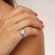 Δαχτυλίδι  σεβαλιέ Excite Fashion Jewellery,  μάτι-στόχος,  με λευκά και μπλέ  ζιργκόν, από επιπλατινωμένο ασήμι 925. D-75-03-14