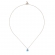 Κολιέ Excite Fashion Jewellery μονόπετρο με γαλάζιο ζιργκόν από ασήμι επιπλατινωμένο 925. K-11-AQUA-S-79
