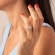 Μονόπετρο δαχτυλίδι Excite Fashion Jewellery, ροζέτα με λευκά ζιργκόν από επιπλατινωμένο ασήμι 925.  D-55-AS-S-105