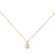 Κολιέ ροζέτα σταγόνα Excite Fashion Jewellery  με λευκά ζιργκόν από επιχρυσωμένο ασήμι 925. K-97-AS-G-99