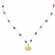 Κολιέ  Excite  Fashion Jewellery,  ροζάριο με  γυάλινες μωβ πέτρες και μοτίφ ματάκι με κρυσταλλάκια  από ανοξείδωτο επιχρυσωμένο ατσάλι. K-1707-01-24-99