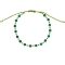 Βραχιόλι λεπτό  μακραμέ Boho της Excite Fashion Jewellery, με πράσινες πέτρες και χρυσές χάντρες. B-110475-45