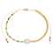 Βραχιόλι λεπτό μακραμέ Boho της Excite Fashion Jewellery, με πέρλα και half & half πολύχρωμες και χρυσές χάντρες. B-110503-45
