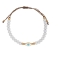 Βραχιόλι μακραμέ της Excite Fashion Jewellery, επίχρυσο  οβάλ ματάκι με σμάλτο και  λευκές πέτρες. B-1409-03-01-49