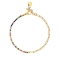 Βραχιόλι από την Excite Fashion Jewellery half & half  από ανοξείδωτο ατσάλι με οβάλ αλυσίδα και πολύχρωμα ζιργκόν. B-YH1306A-G-COLORFUL-55