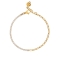 Βραχιόλι από την Excite Fashion Jewellery half & half  από ανοξείδωτο ατσάλι με οβάλ αλυσίδα και λευκά  ζιργκόν. B-YH1306A-G-WHITE-55