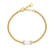 Βραχιόλι από την Excite Fashion Jewellery, αλυσίδα  από ανοξείδωτο επιχρυσωμένο ατσάλι με λευκό κρύσταλλο. B-YH1671A-WHITE-G-55