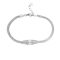 Βραχιόλι από την Excite Fashion Jewellery σχέδιο φίδι από ανοξείδωτο ασημί ατσάλι με λευκό κρύσταλλο. B-YH952A-S-65