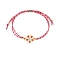 Βραχιόλι Μαρτάκι της Excite fashion jewellery , φτιαγμένο με το παραδοσιακό άσπρο κόκκινο κορδόνι, μεταλλικό στοιχείο λουλουδάκι και  ματάκι με σμάλτο. BMAR-1700-01-01-32