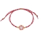 Βραχιόλι Μαρτάκι της Excite fashion jewellery , φτιαγμένο με το παραδοσιακό άσπρο κόκκινο κορδόνι, μεταλλικό στοιχείο λουλουδάκι και  ματάκι με σμάλτο. BMAR-1700-01-24-32