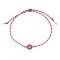 Βραχιόλι Μαρτάκι της Excite fashion jewellery , φτιαγμένο με το παραδοσιακό άσπρο κόκκινο κορδόνι, μεταλλικό στοιχείο λουλουδάκι με σμάλτο. BMAR-1701-01-01-32