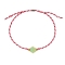 Βραχιόλι Μαρτάκι της Excite fashion jewellery , φτιαγμένο με το παραδοσιακό άσπρο κόκκινο κορδόνι, μεταλλικό στοιχείο λουλουδάκι με βεραμάν σμάλτο. BMAR-1701-01-08-32