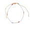 Βραχιόλι ποδιού της Excite Fashion Jewellery με γαλάζιες, λευκές,  χρυσές, κόκκινες χάντρες και δέσιμο μακραμέ. BP-110460-45