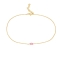 Βραχιόλι ποδιού της Excite fashion jewellery  με  επίχρυση αλυσίδα ατσάλι και ματάκι με ροζ σμάλτο. BP-A004-PINK-4