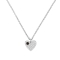 Κολιέ καρδιά από την Excite Fashion Jewellery  στολισμένη με λευκά ζιργκόν και μαύρο μονόπετρο από επιπλατινωμένο ασήμι 925. K-122-AS-S-99