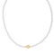 Χειροποίητο κολιέ από την Excite Fashion Jewellery ματάκι με σμάλτο και λευκές χάντρες. K-1402-04-01-79