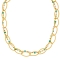 Διπλό κολιέ Excite Fashion Jewellery με γυάλινες πέτρες ταγιέ  και διαμανταρισμένη αλυσίδα με οβάλ κρίκους  από επιχρυσωμένο ανοξείδωτο ατσάλι. K-1723-01-30-135