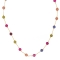 Κολιέ Excite Fashion Jewellery με ημιπολύτιμες πολύχρωμες χάντρες και αλυσίδα από επιχρυσωμένο ανοξείδωτο ατσάλι. K-1724-01-04-85