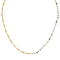 Κολιέ half & half από την Excite fashion jewellery, γαλαζοπράσινο ροζάριο με ατσάλινη επίχρυση αλυσίδα dots. K-1727-01-30-79