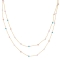 Διπλό κολιέ από την Excite fashion jewellery,  ροζάριο, με πολύχρωμες παστέλ πέτρες και ατσάλινη επίχρυση αλυσίδα. K-1728-01-70-95