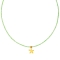Κολιέ από την Excite Fashion Jewellery με πράσινες γυάλινες χάντρες και κρεμαστό αστερία από επιχρυσωμένο ανοξείδωτο ατσάλι. K-1730-01-08-44