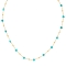 Kολιέ από την Excite fashion jewellery, ροζάριο με τυρκουάζ ίασπις καρδιά  και  ατσάλινη ανοξείδωτη επίχρυση αλυσίδα. KE-1803-01-TYRK-89