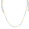 Κολιέ μακραμέ Boho της Excite Fashion Jewellery, με λευκές μεγάλες χάντρες, στολισμένο με μικρότερες, μωβ, πράσινες, τιρκουάζ, ρόζ και χρυσές χάντρες. N-110432-55
