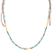 Κολιέ μακραμέ Boho της Excite Fashion Jewellery, με πολύχρωμες χάντρες απο επιχρυσωμένο ατσάλι. N-110433-55