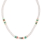 Κολιέ  Boho της Excite Fashion Jewellery, με  λευκές, τιρκουάζ, κοραλί, ροζ και χρυσές πλακέ χάντρες. N-110505-6