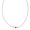 Χειροποίητο κολιέ ματάκι ζάρι από την Excite Fashion Jewellery  με σμάλτο, λευκές και χρυσές χάντρες. K-1405-04-01-79