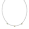Χειροποίητο κολιέ από την Excite Fashion Jewellery με τρία ματάκια απο λευκό σμάλτο και  λευκές χάντρες. K-1406-04-01-99