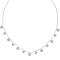 Υπέροχο κολιέ από την Excite fashion jewellery, αλυσίδα με κρεμαστά κοχυλάκια και λευκά ζιργκόν από επιπλατινωμένο  ανοξείδωτο ατσάλι. N-YH404A-WHITE-S-8
