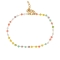 Βραχιόλι ποδιού της Excite fashion jewellery, ατσάλινο επίχρυσο ροζάριο με  γυάλινες πέτρες multi ταγιέ. PE-1805-01-MYLTI-55