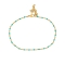 Βραχιόλι ποδιού της Excite fashion jewellery, ατσάλινη επίχρυση αλυσίδα, dots με πράσινο σμάλτο. PE-1808-01-PRAS-55