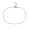 Βραχιόλι ποδιού της Excite fashion jewellery, ατσάλινη ασημί αλυσίδα, dots με ροζ σμάλτο. PE-1808-03-ROZ-55