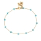 Βραχιόλι ποδιού της Excite fashion jewellery, ατσάλινη επίχρυση αλυσίδα, με aqua γυάλινες πέτρες. PE-1809-01-AQUA-55