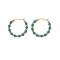 Κρίκοι Excite Fashion Jewellery, με πετρόλ κρυσταλλάκια και  χρυσές χάντρες από ανοξείδωτο επιχρυσωμένο ατσάλι. S-1713-01-30-65