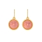 Χειροποίητα σκουλαρίκια Excite Fashion Jewellery με κοραλί κρύσταλλο  από επιχρυσωμένο ατσάλι S-848-01-12-5