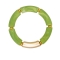 Χειροποίητο φαρδύ βραχιόλι της Excite Fashion Jewellery με μπάρες σε πράσινο και χρυσό χρώμα και χρυσές χάντρες. B-1732-01-08-65