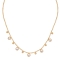 Κομψό κολιέ από την Excite fashion jewellery, αλυσίδα dots με κρεμαστά στοιχεία και λευκά κρυσταλλάκια από επιχρυσωμένο ανοξείδωτο ατσάλι. N-YH1204A-WHITE-65