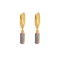 Κρίκοι από την Excite Fashion Jewellery με κρεμαστό στοιχείο  στολισμένο με πολύχρωμα ζιργκόν από επιχρυσωμένο ασήμι 925. S-104-MYLT-G-89