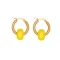 Κρίκοι από την Excite Fashion Jewellery με περαστή κίτρινη χάντρα από επιχρυσωμένο ανοξείδωτο ατσάλι . S-1724-01-16-59