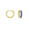 Σκουλαρίκια κρικάκια Excite Fashion Jewellery  με διπλή σειρά  μπλέ ζιργκόν από επιχρυσωμένο ασήμι 925. S-91-MPLE-G-89