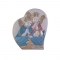 Ασημένια Καθολική Εικόνα Αγγελούδια Καρδιά Μπλε - Ανοιχτό Κόκκινο 5.7x6.9 Λευκό