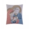 Ασημένια Καθολική Εικόνα Αγία Οικογένεια Τετράγωνη Μπλε - Ανοιχτό Κόκκινο 4x5.3 Καφέ