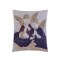 Ασημένια Καθολική Εικόνα Αγγελούδια Τετράγωνη Μπλε - Σκούρο Κόκκινο 8.2x10.6 Λευκό